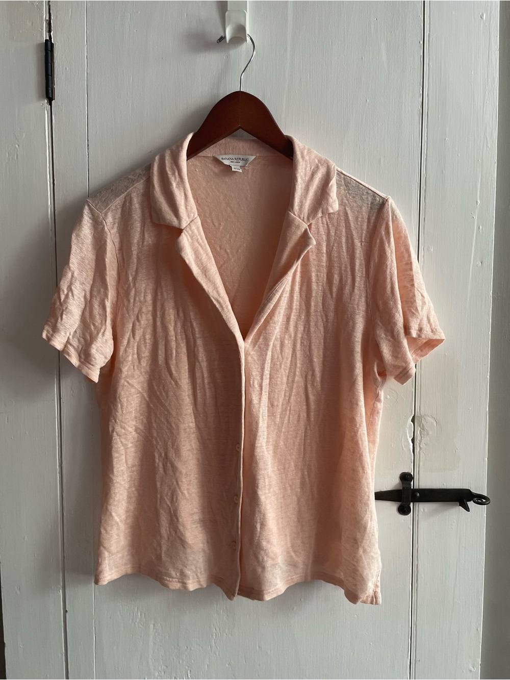 Banana Republic Short Sleeve 100% Linen Jersey Resort Top Spring 2025 Size M